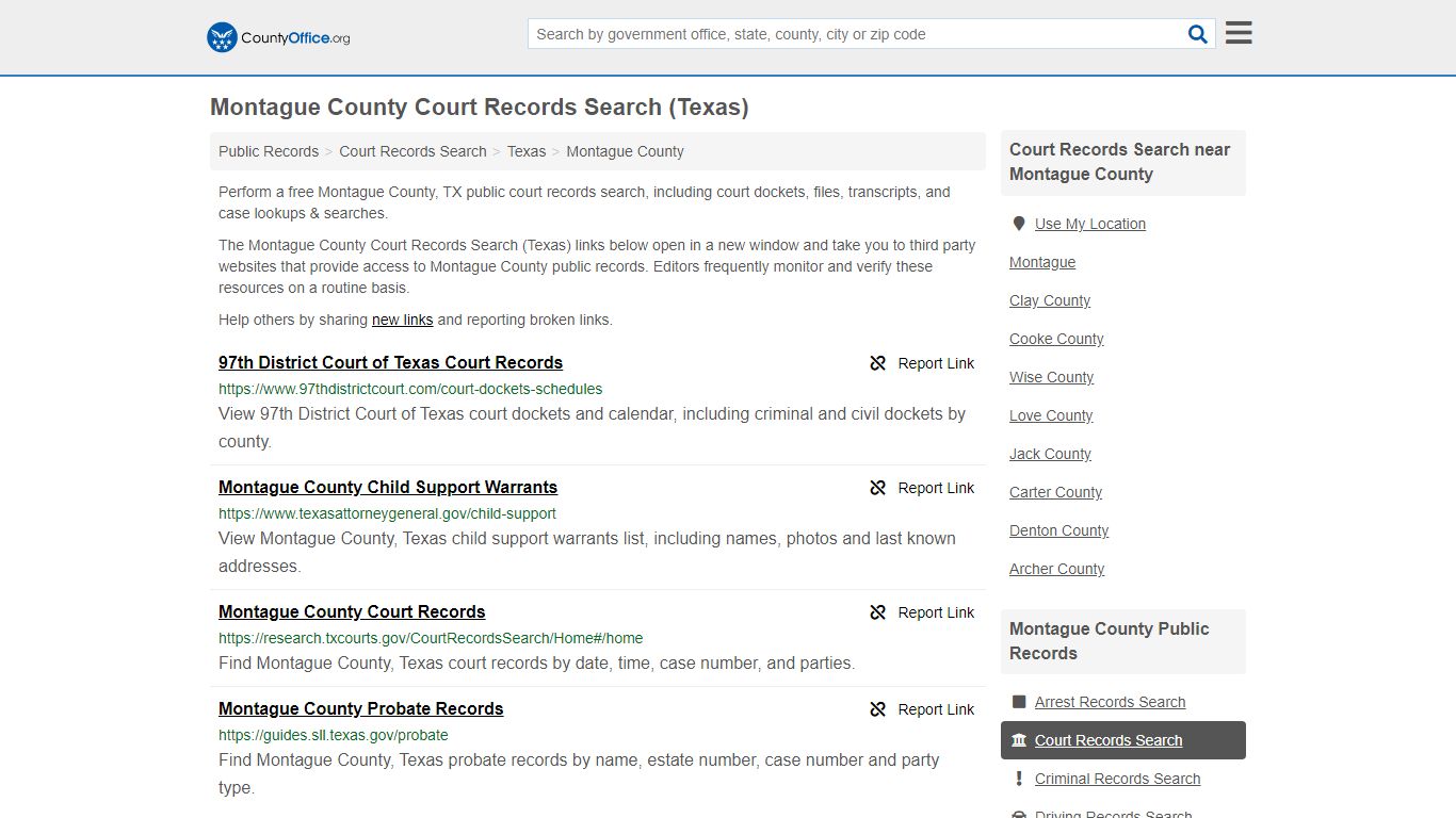 Court Records Search - Montague County, TX (Adoptions ...